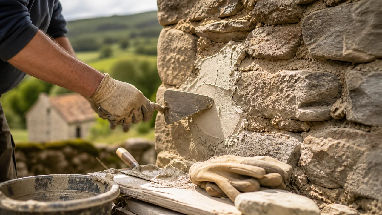 Photo for Low-skill stone masonry and plaster repair